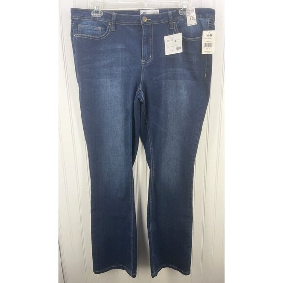 YMI Midrise Bootcut Jeans Dark Wash Women's Size 16 Style EP901656 NWT - Picture 2 of 6